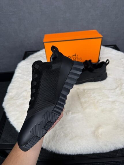 Hermes Bouncing Sneakers Black on Black Leather