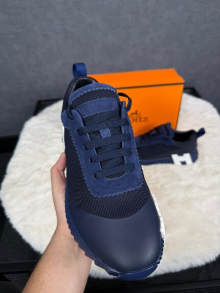 Hermes Bouncing Sneakers Blue Leather