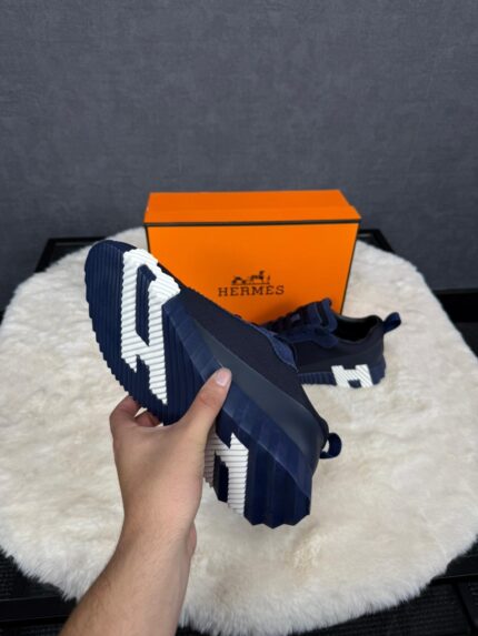 Hermes Bouncing Sneakers Blue Leather